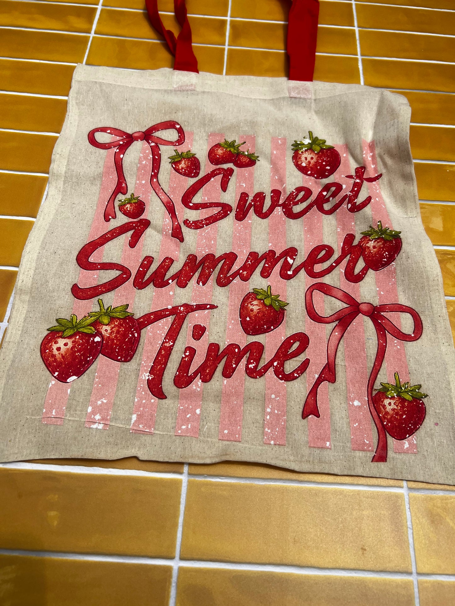 Bolsa Tote “Sweet Summer Time” Fresas & Lazos