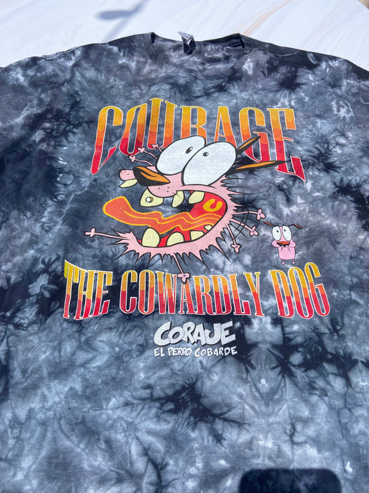 Playera “Courage” Cartoon Retro Tie-Dye